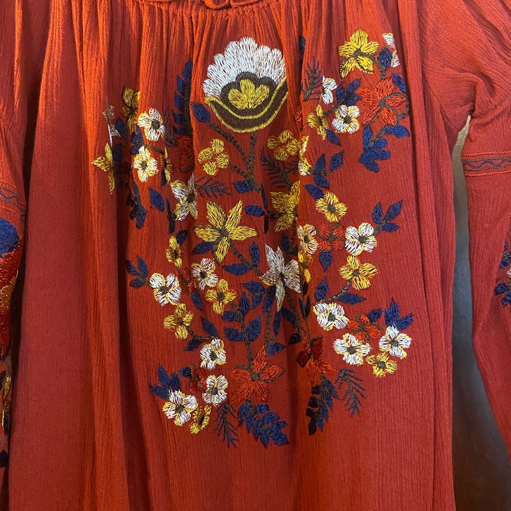 Indikah brick red blouse size 12/ med large